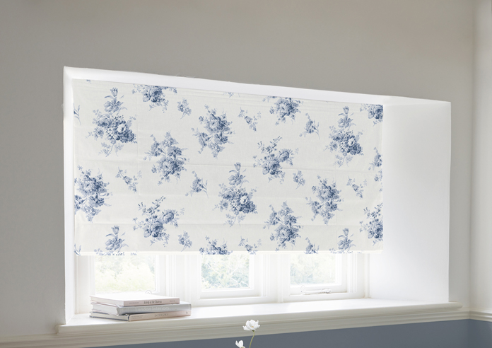 Shabby Chic by Rachel Ashwell Sunbleached Floral, China Blue - Twist&Fit Roman Blind - Image 5